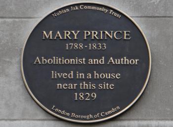Plaque dedicated to Mary Prince